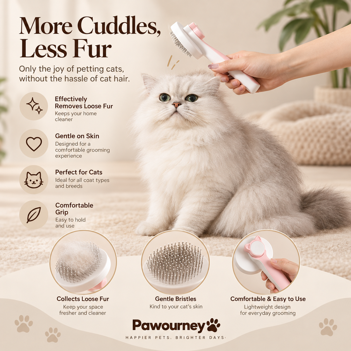 Pet cat brush